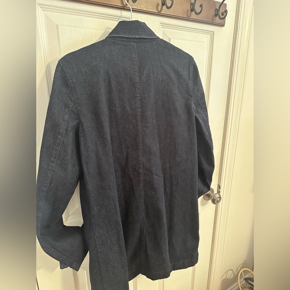 R Lauren Denim Trench Coat with Pockets - Picture 8 of 8